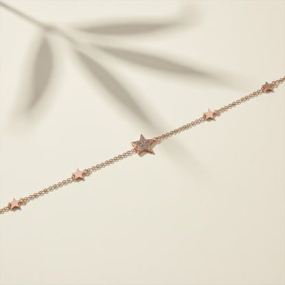 Rose Gold Star Family Anklet