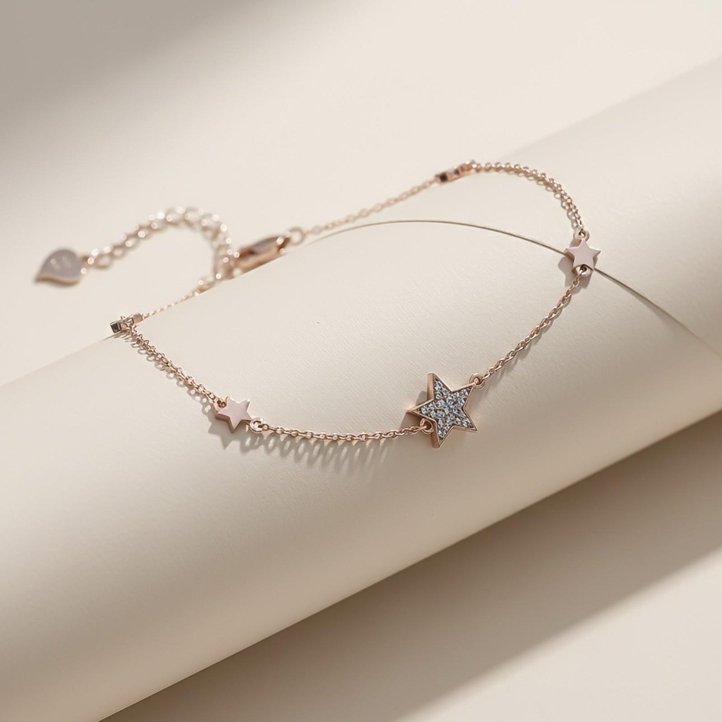 Rose Gold Star Family Anklet