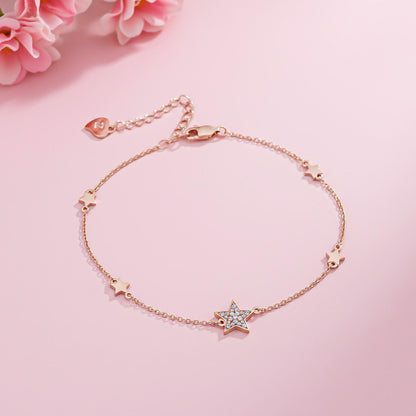 Rose Gold Star Family Anklet