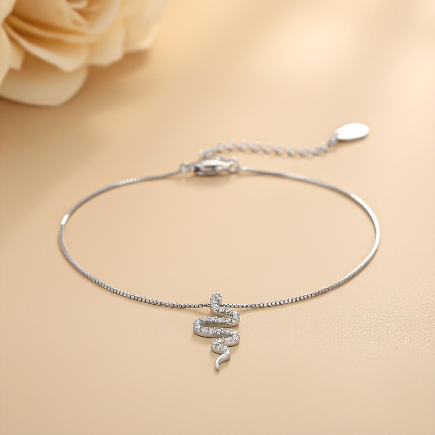 Silver Mini Snake Anklet