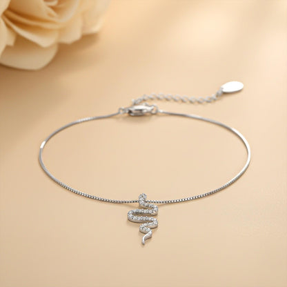 Silver Mini Snake Anklet