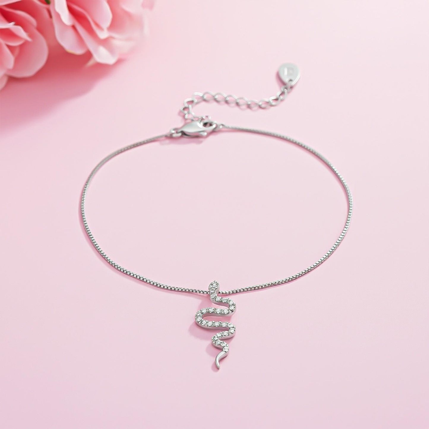 Silver Mini Snake Anklet
