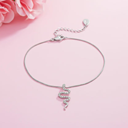 Silver Mini Snake Anklet