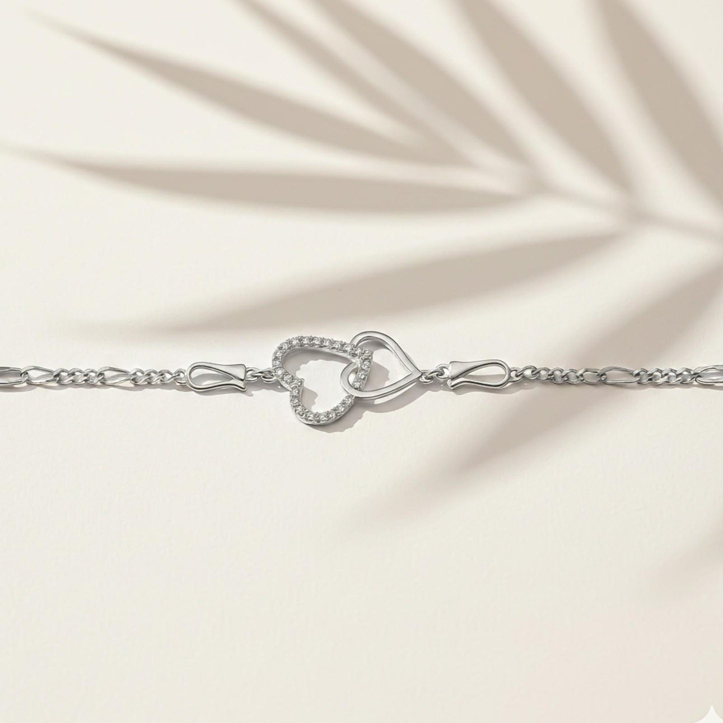Silver Binary Heart Anklet