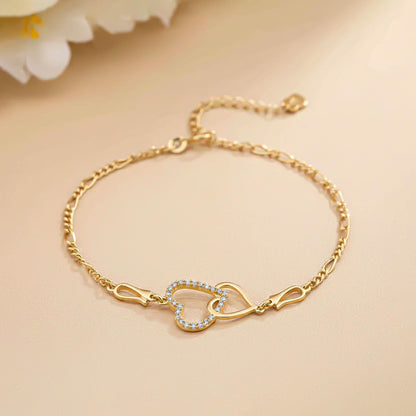 Golden Binary Heart Anklet