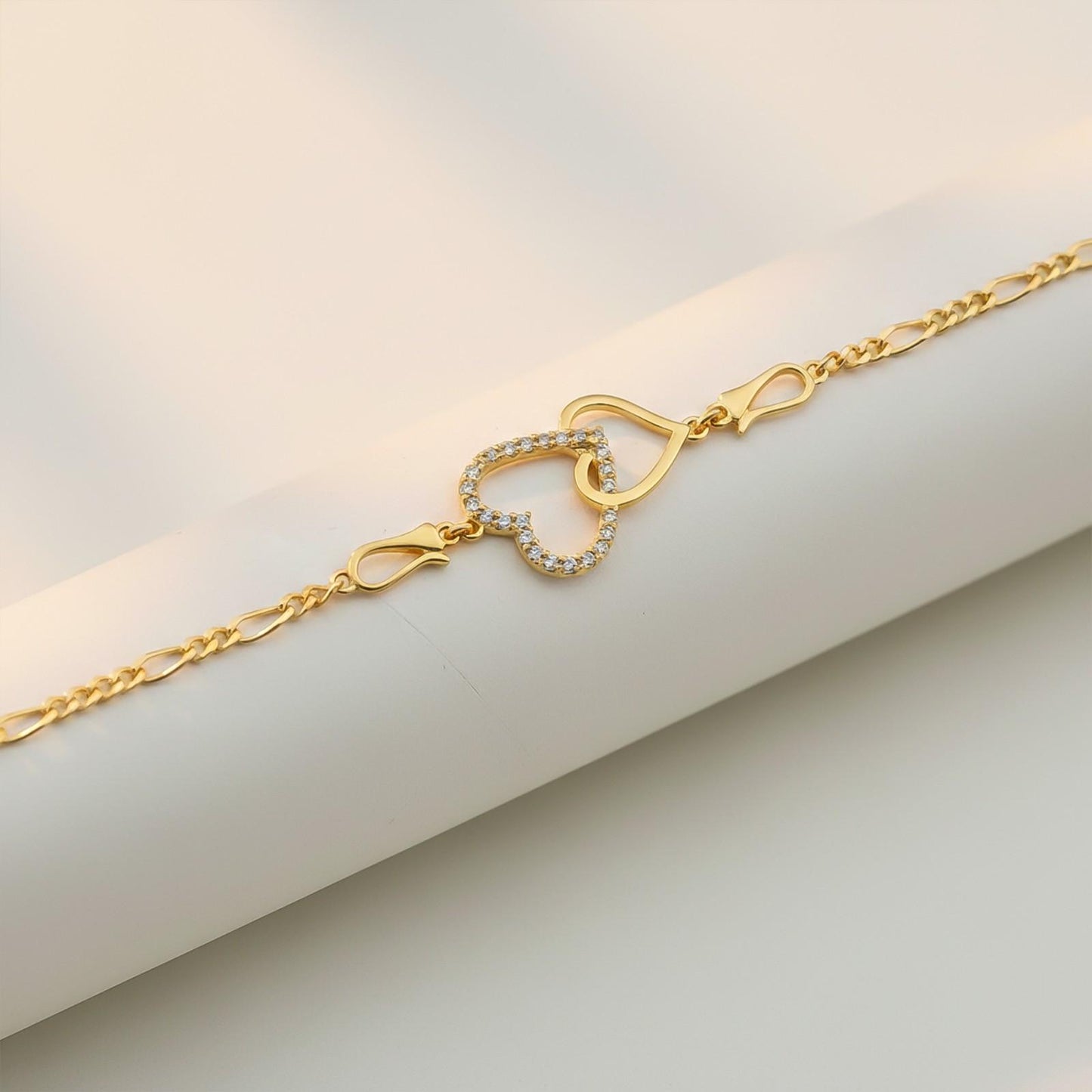 Golden Binary Heart Anklet