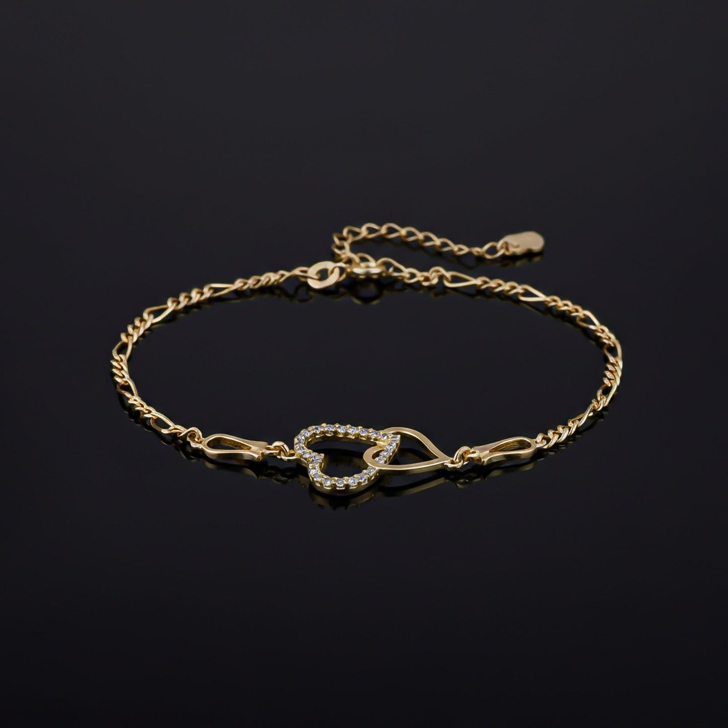 Golden Binary Heart Anklet