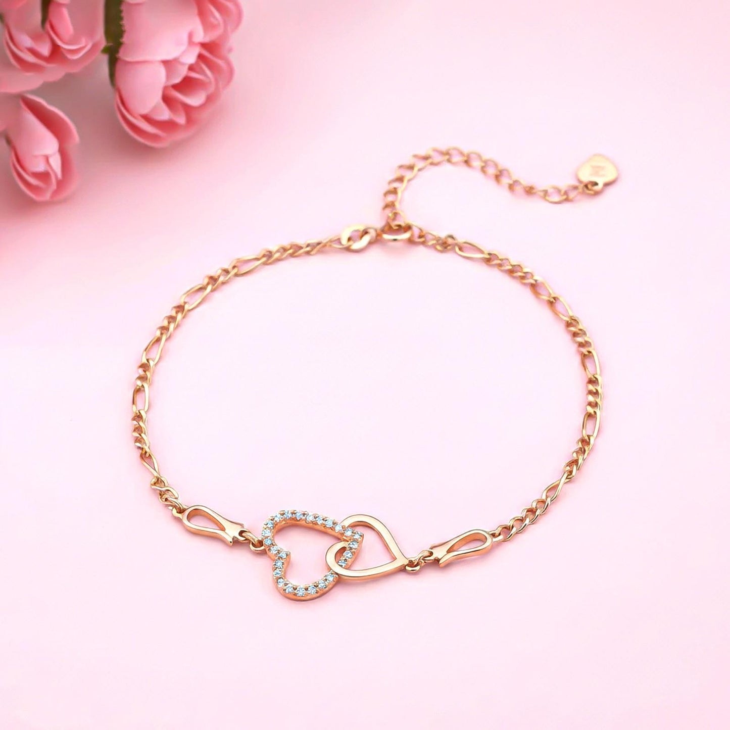 Golden Binary Heart Anklet