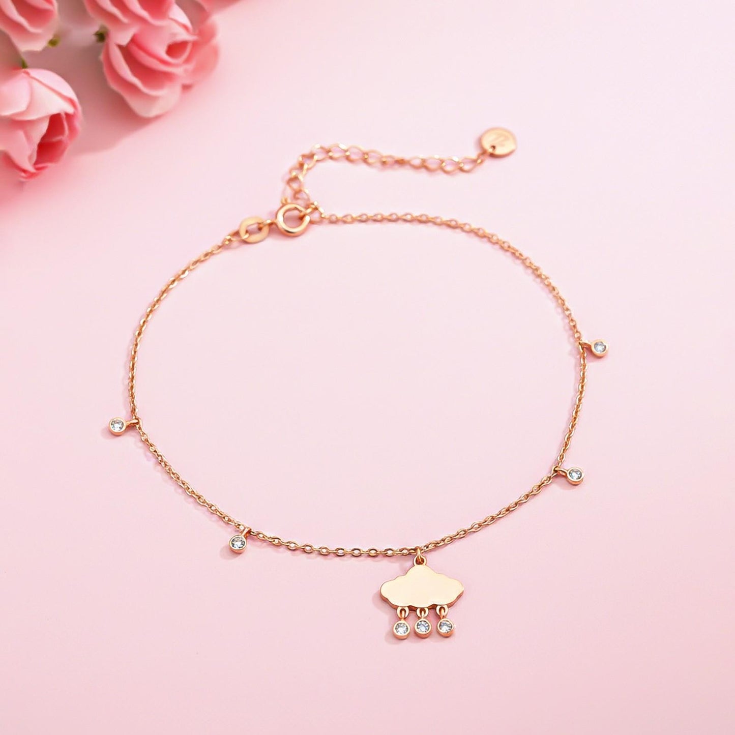 Rose Gold Cloud Of Love Anklet
