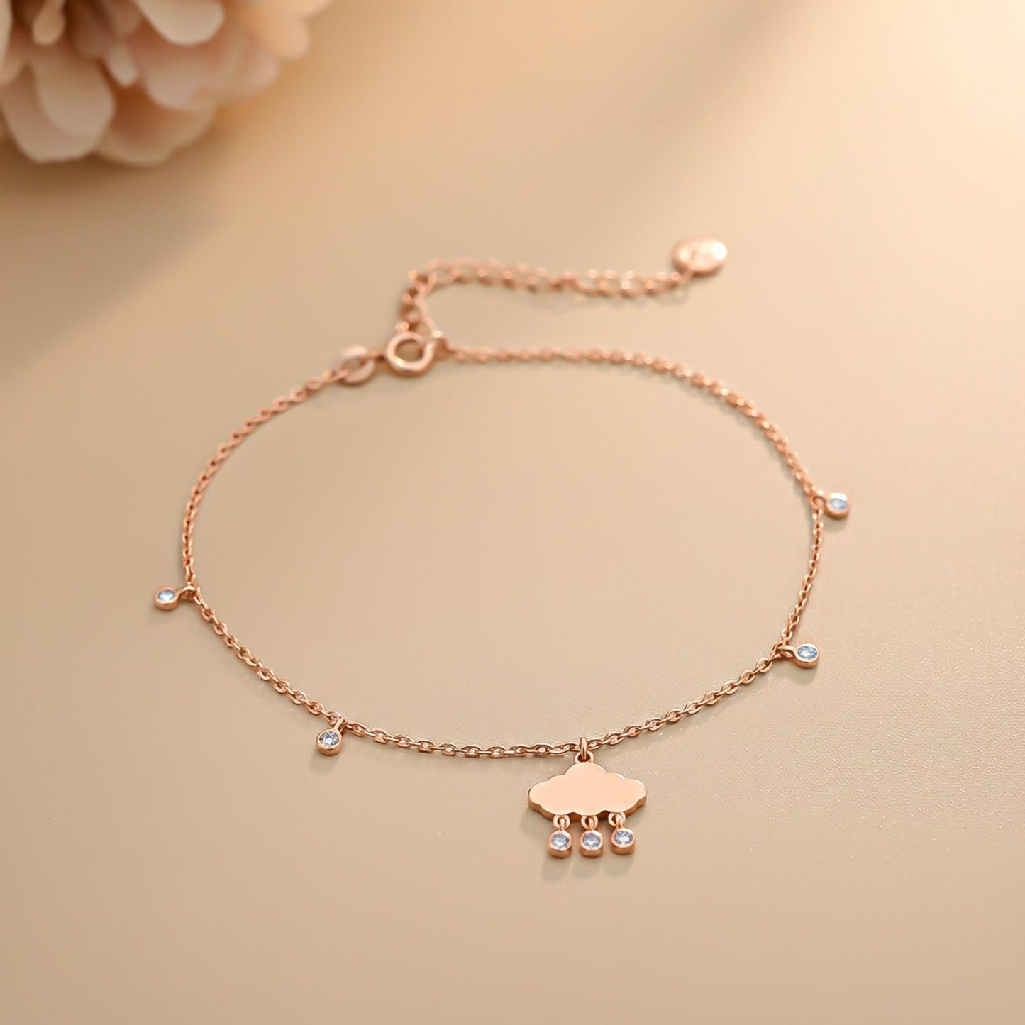 Rose Gold Cloud Of Love Anklet