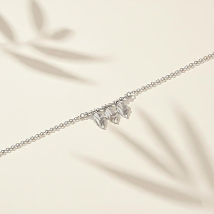 Silver Leafy Anklet For For Women