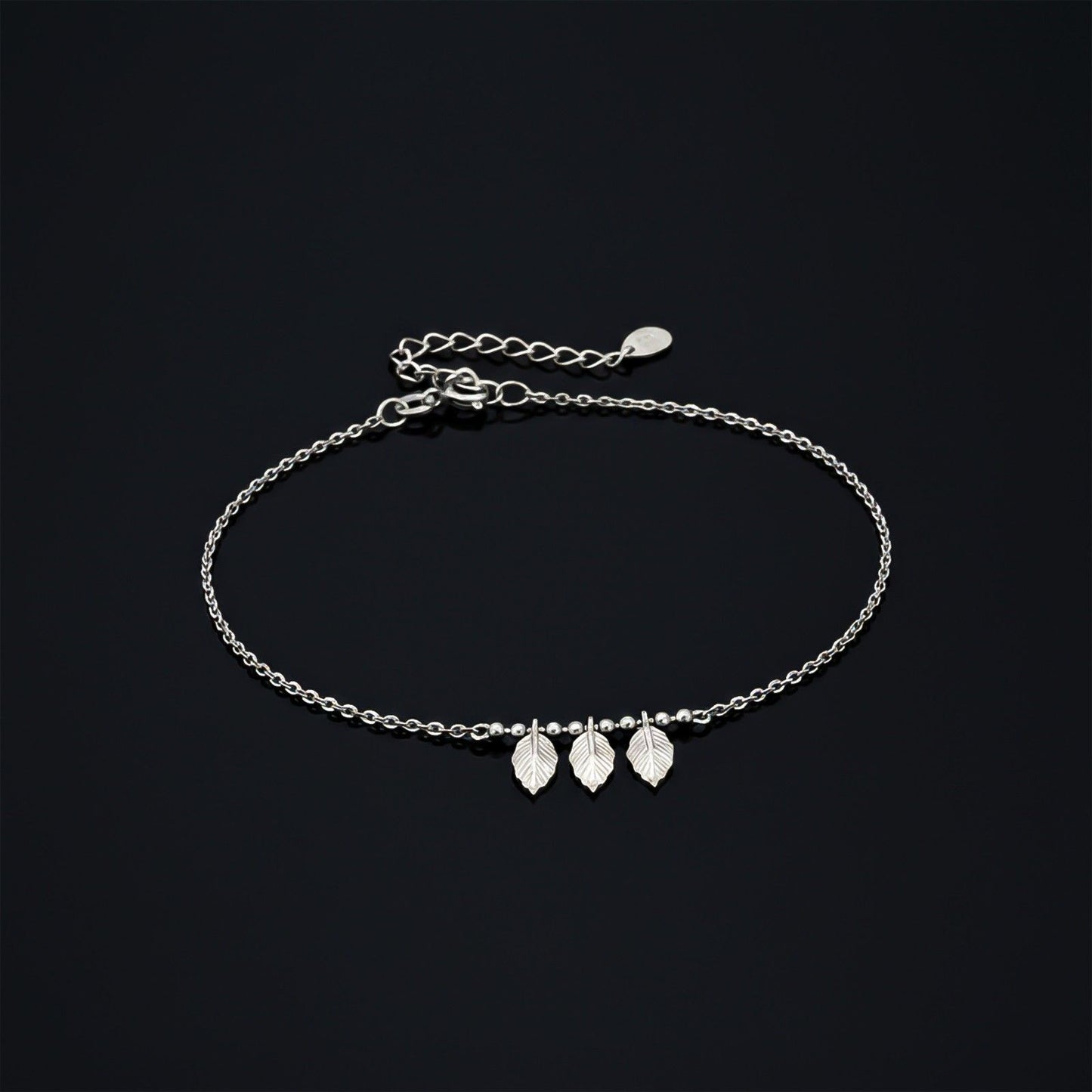 Silver Leafy Anklet For For Women