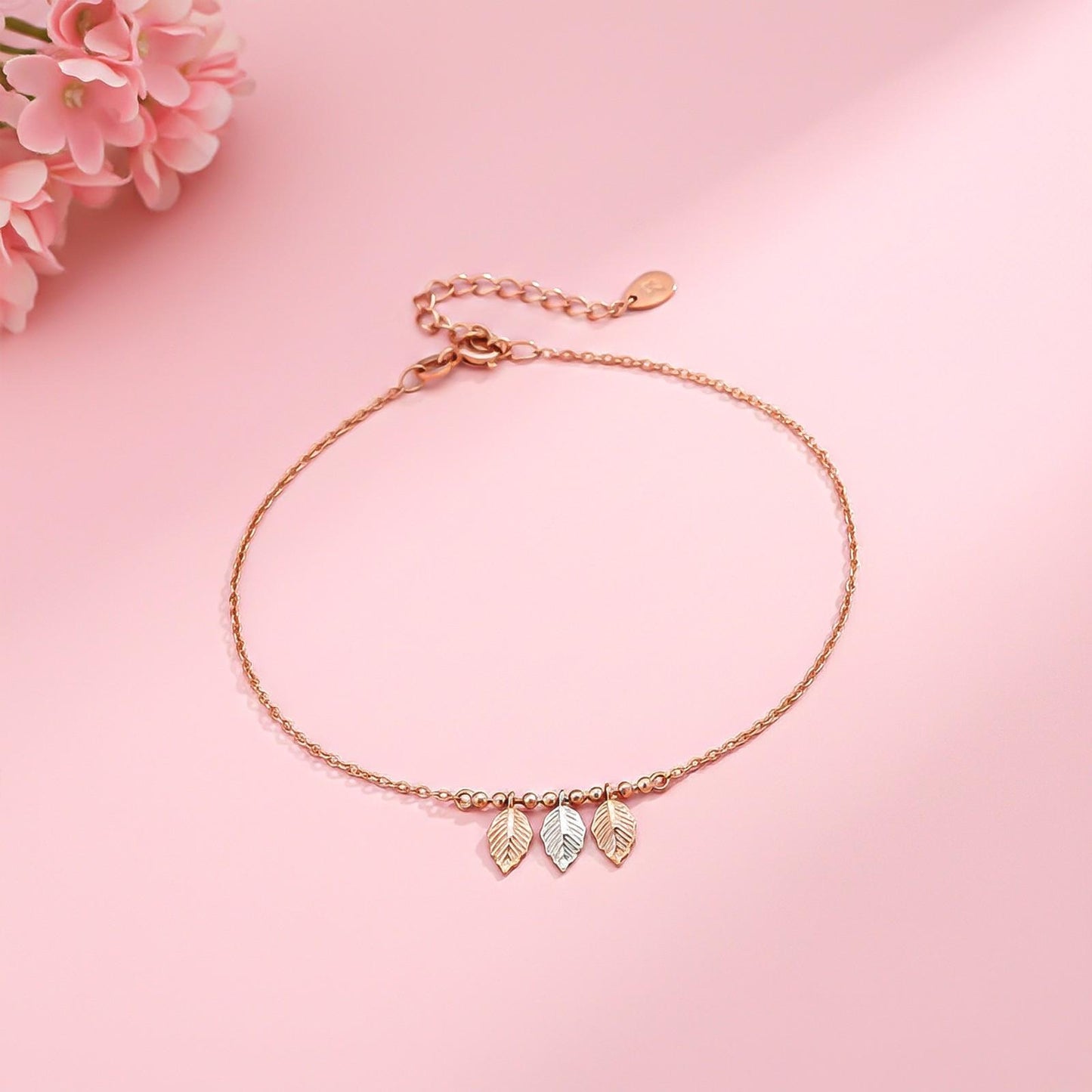 Leafy Anklet For For Women Double Tone