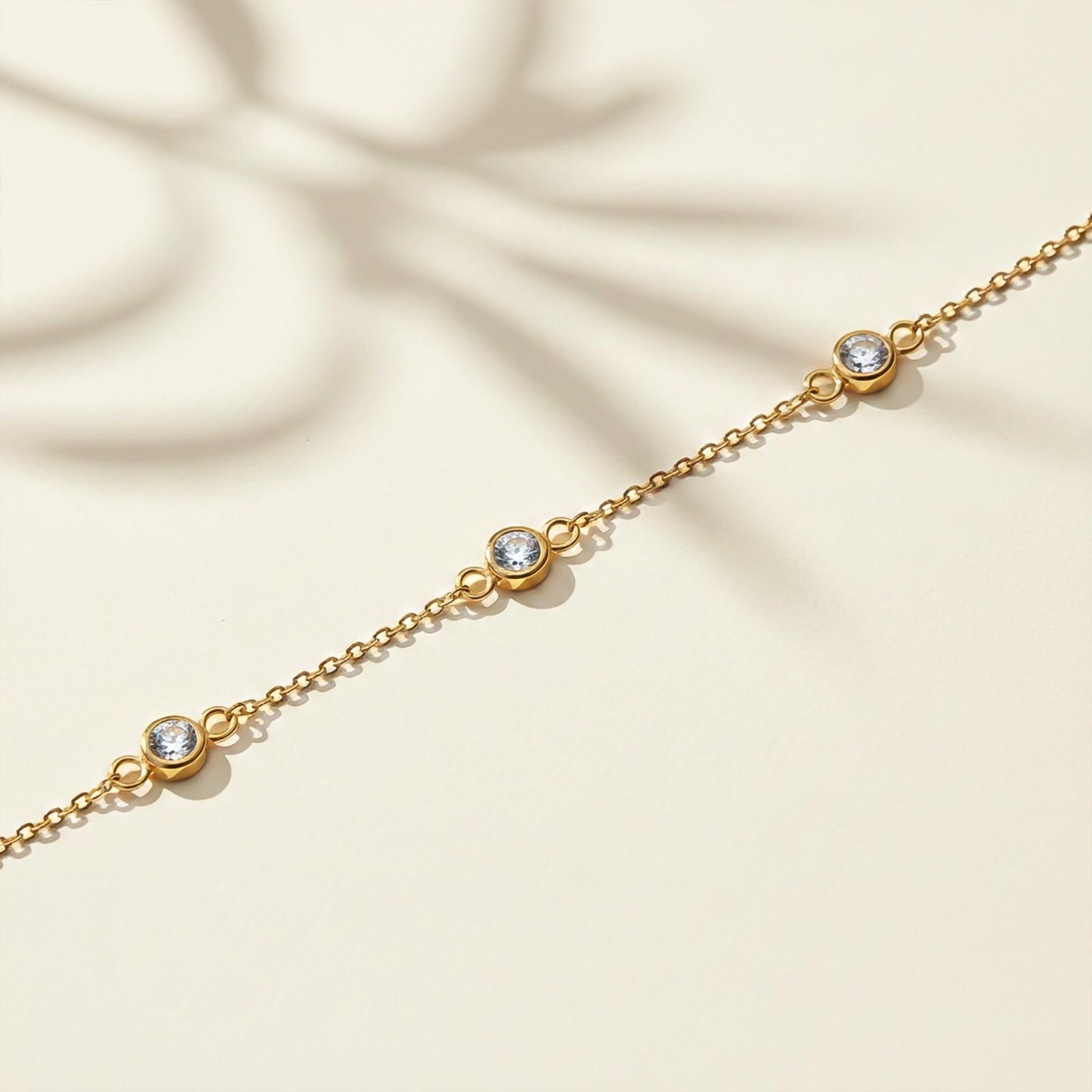 Golden Mellow Bezel Set Anklet
