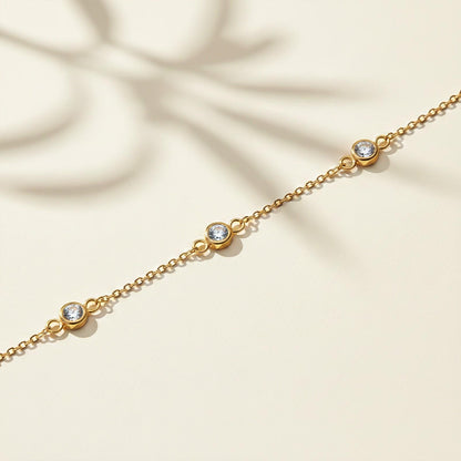 Golden Mellow Bezel Set Anklet