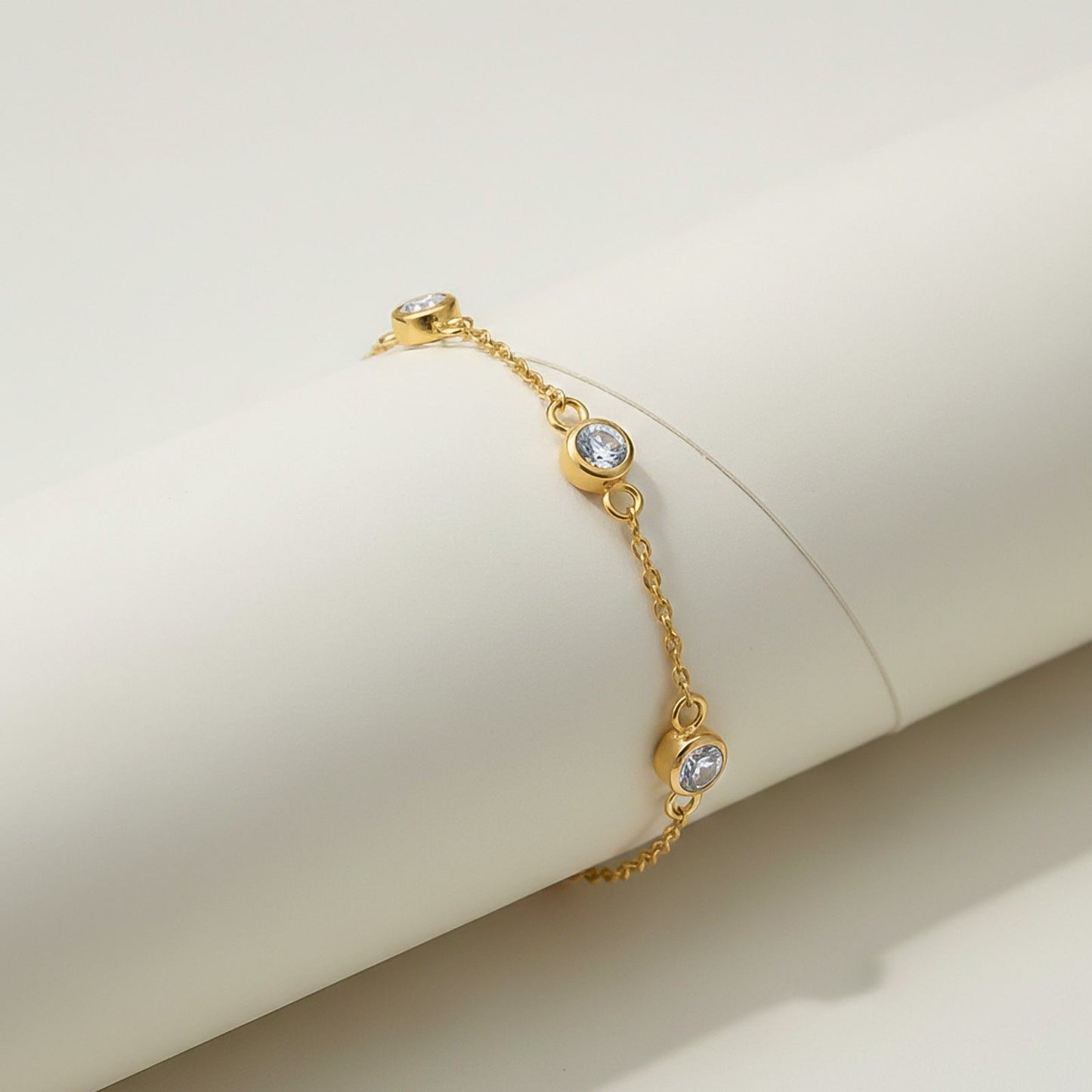 Golden Mellow Bezel Set Anklet