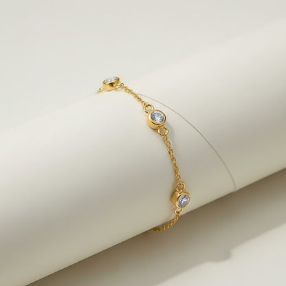Golden Mellow Bezel Set Anklet