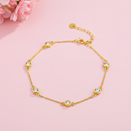 Golden Mellow Bezel Set Anklet