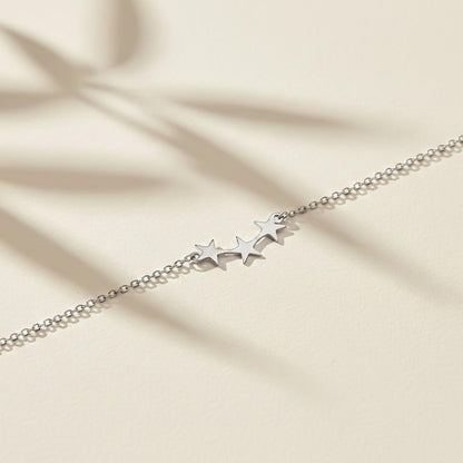 Silver Delicate Stars Anklet For Girls