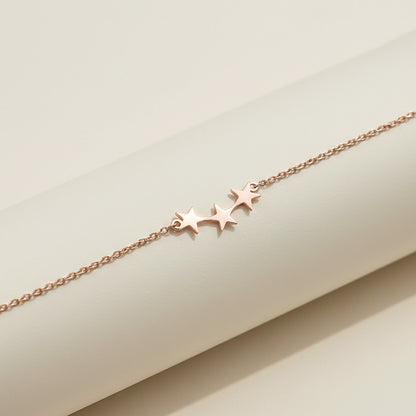 Rose Gold Delicate Stars Anklet For Girls
