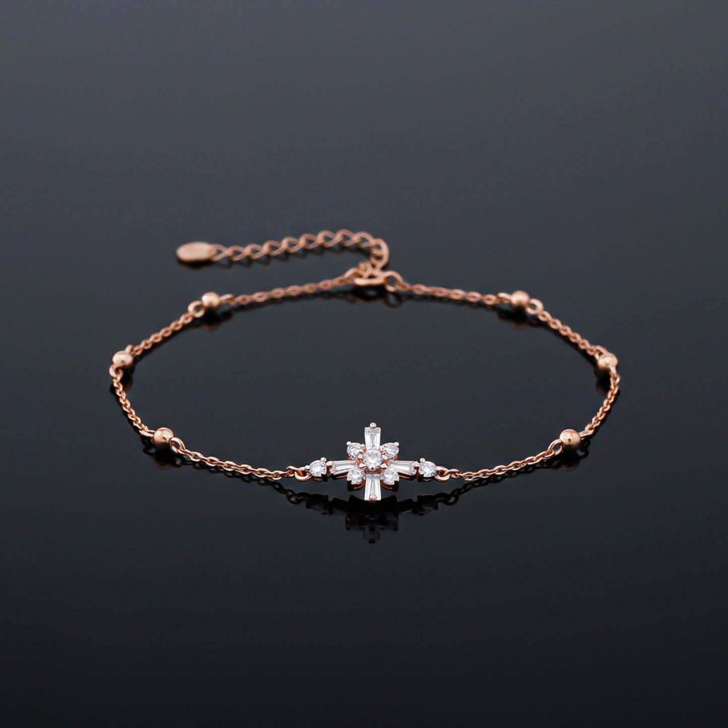 Rose Gold Daisy Flower Anklet