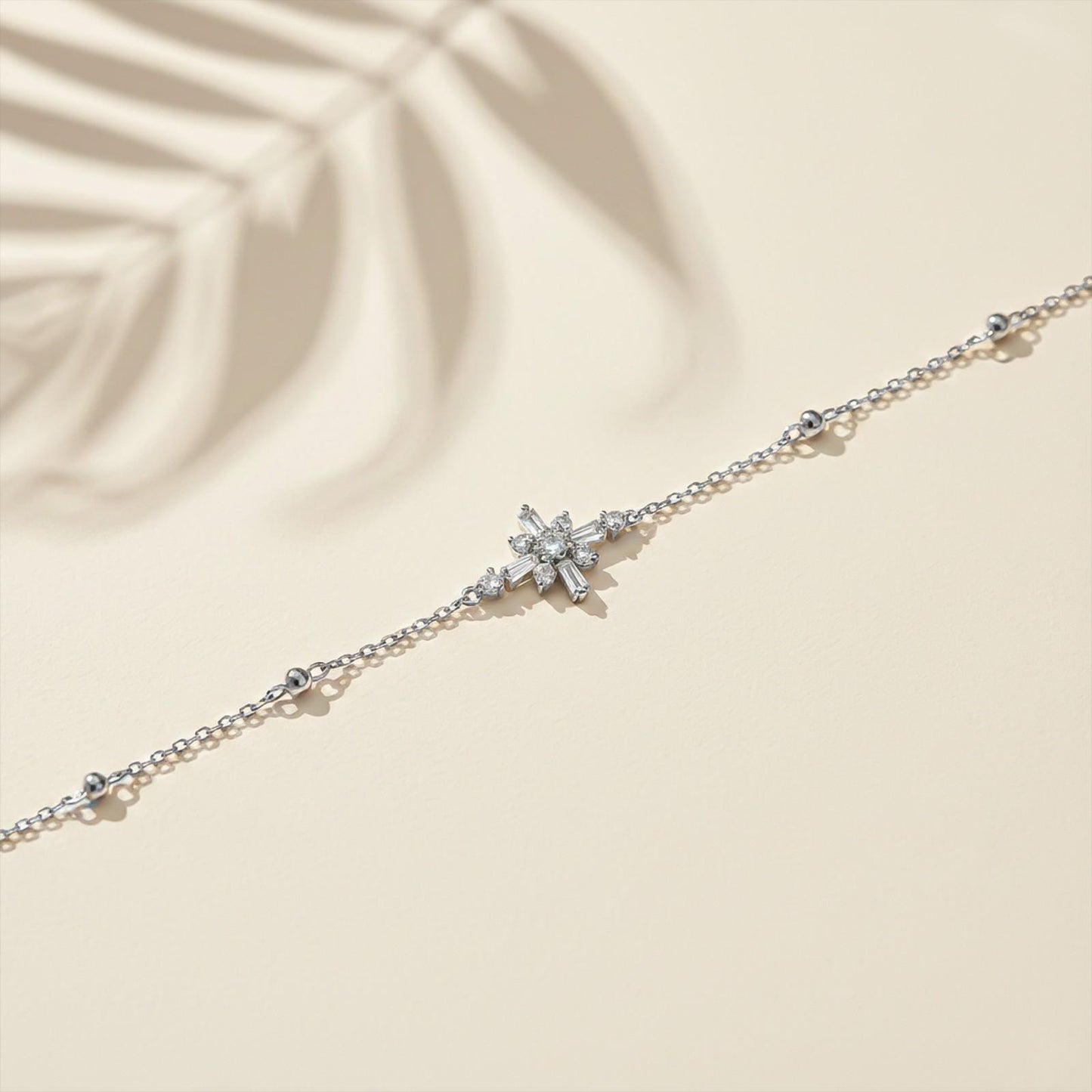 Silver Daisy Flower Anklet