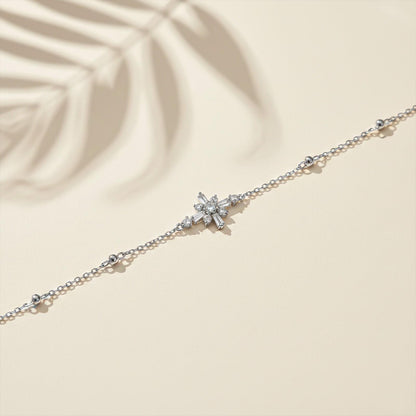 Silver Daisy Flower Anklet
