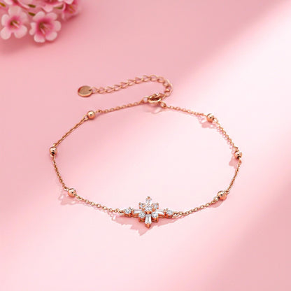 Rose Gold Daisy Flower Anklet
