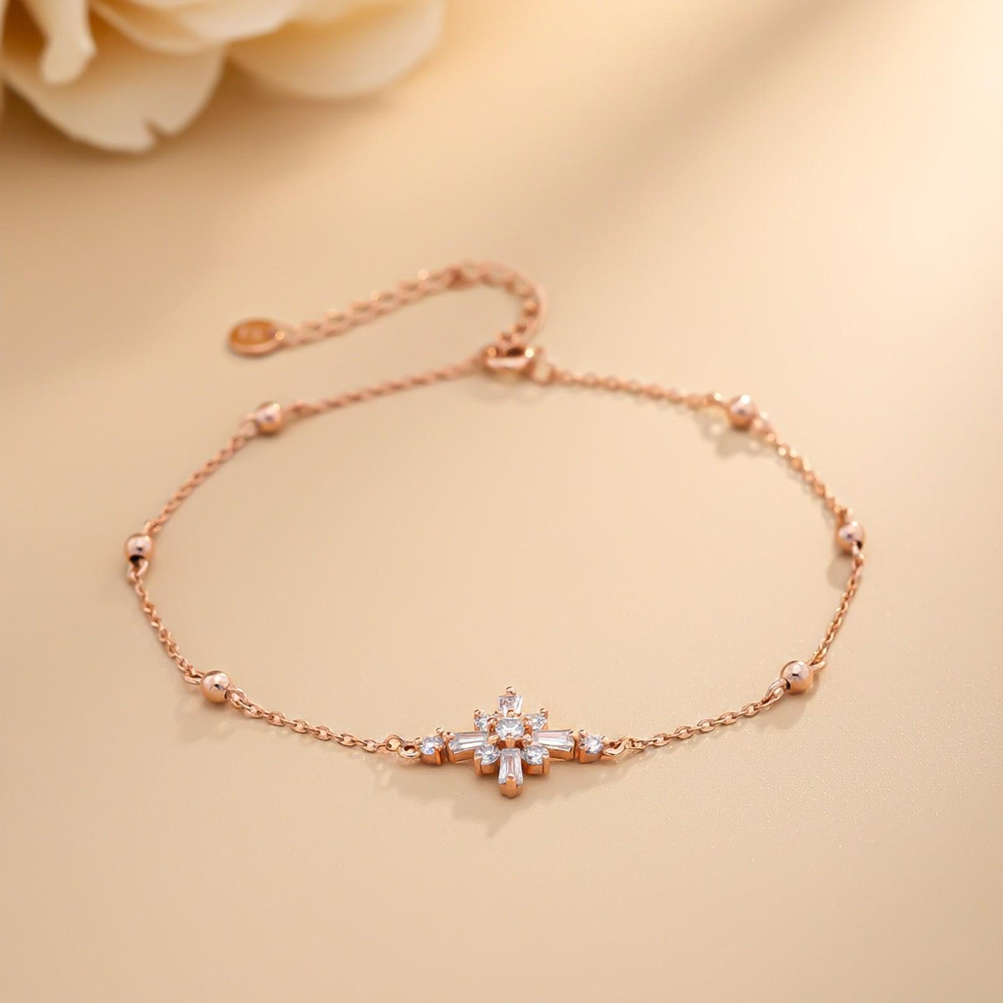 Rose Gold Daisy Flower Anklet