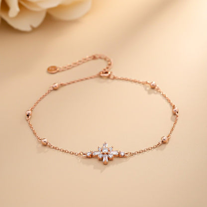 Rose Gold Daisy Flower Anklet
