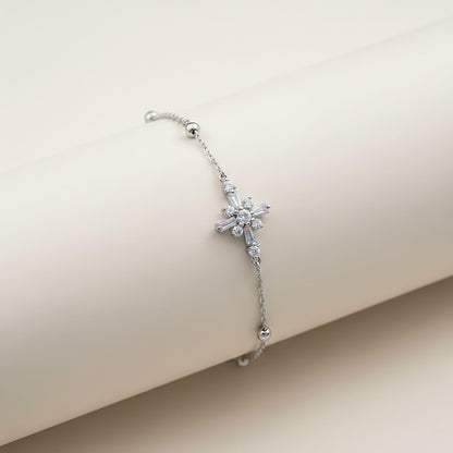 Silver Daisy Flower Anklet