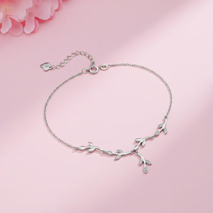 Silver Nature-Inspired Leaf Jewelry Set