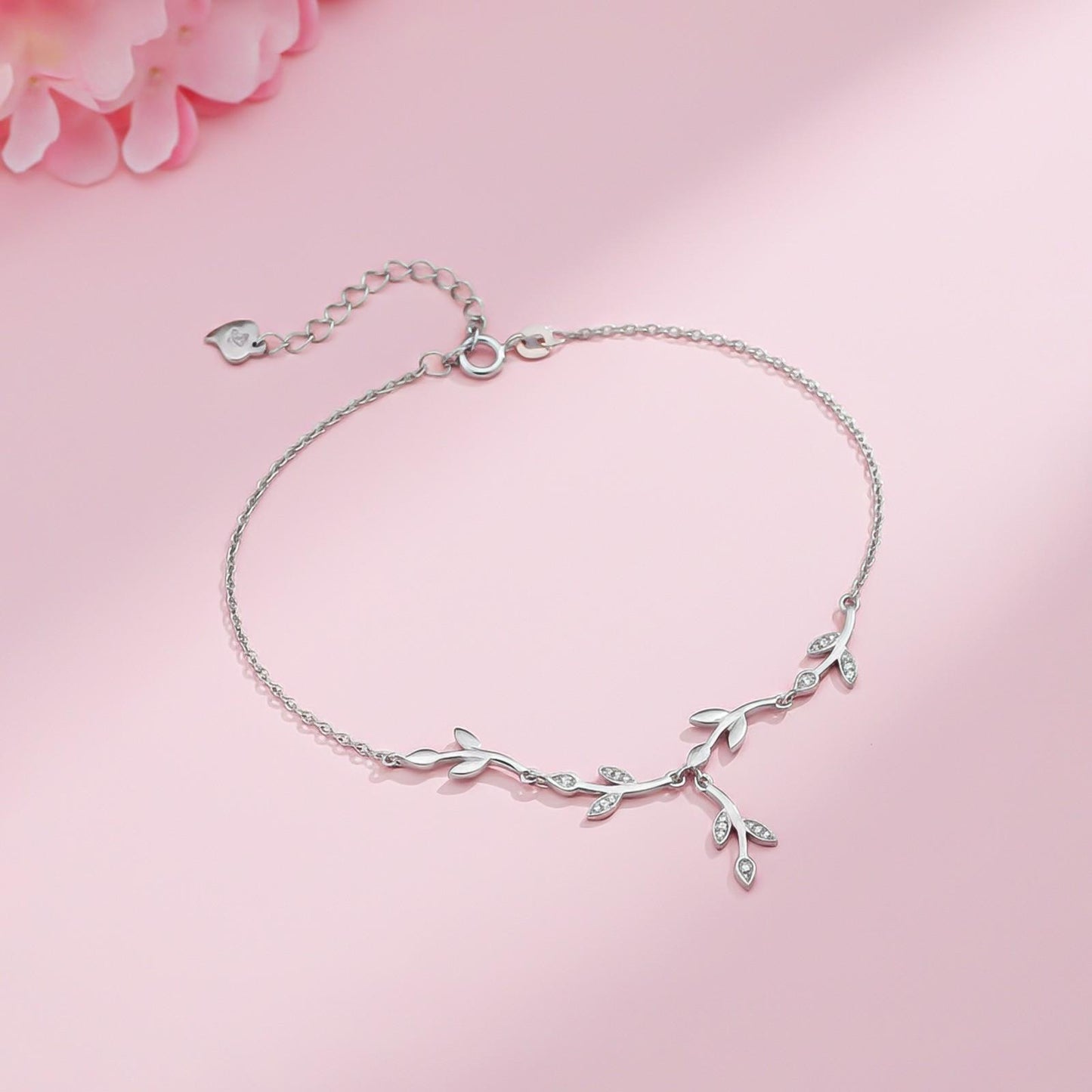 Silver Tree Branches Anklet