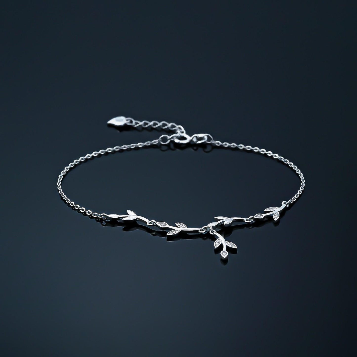 Silver Tree Branches Anklet