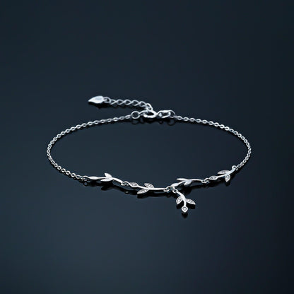 Silver Tree Branches Anklet
