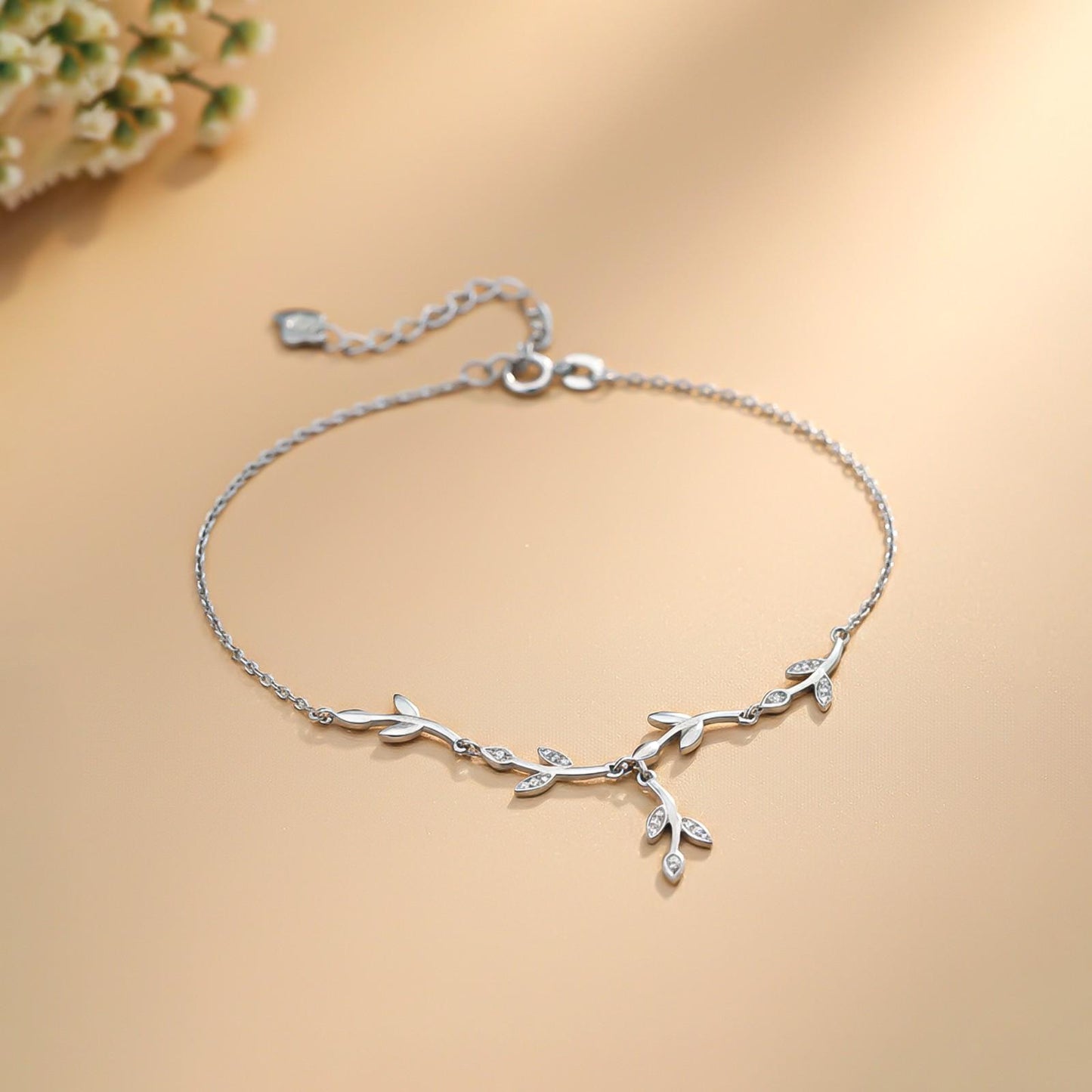 Silver Tree Branches Anklet