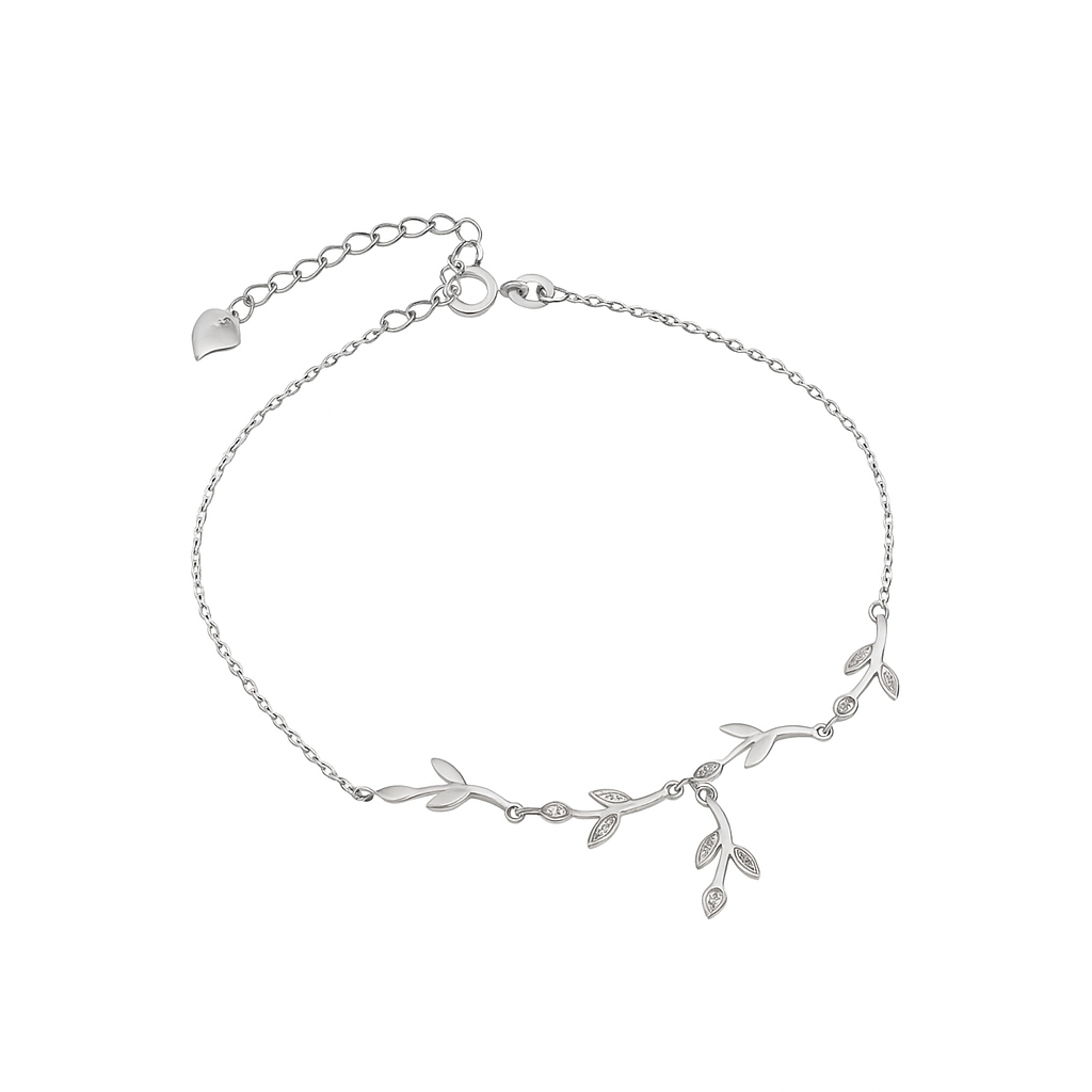 Silver Tree Branches Anklet