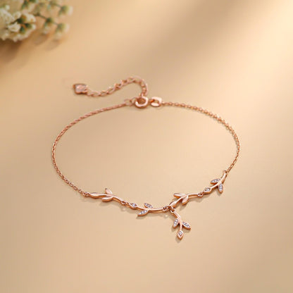 Rose Gold Tree Branches Anklet