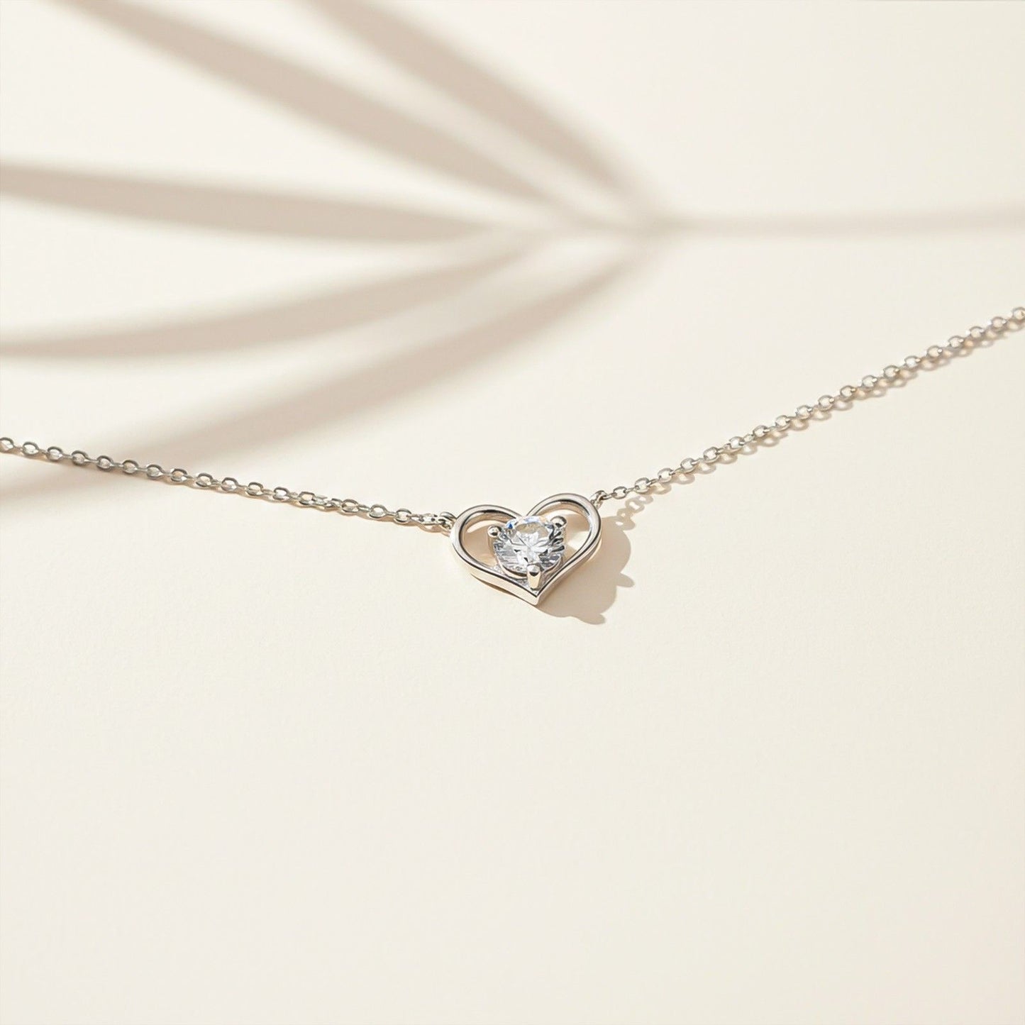 Silver Solitaire Heart Anklet