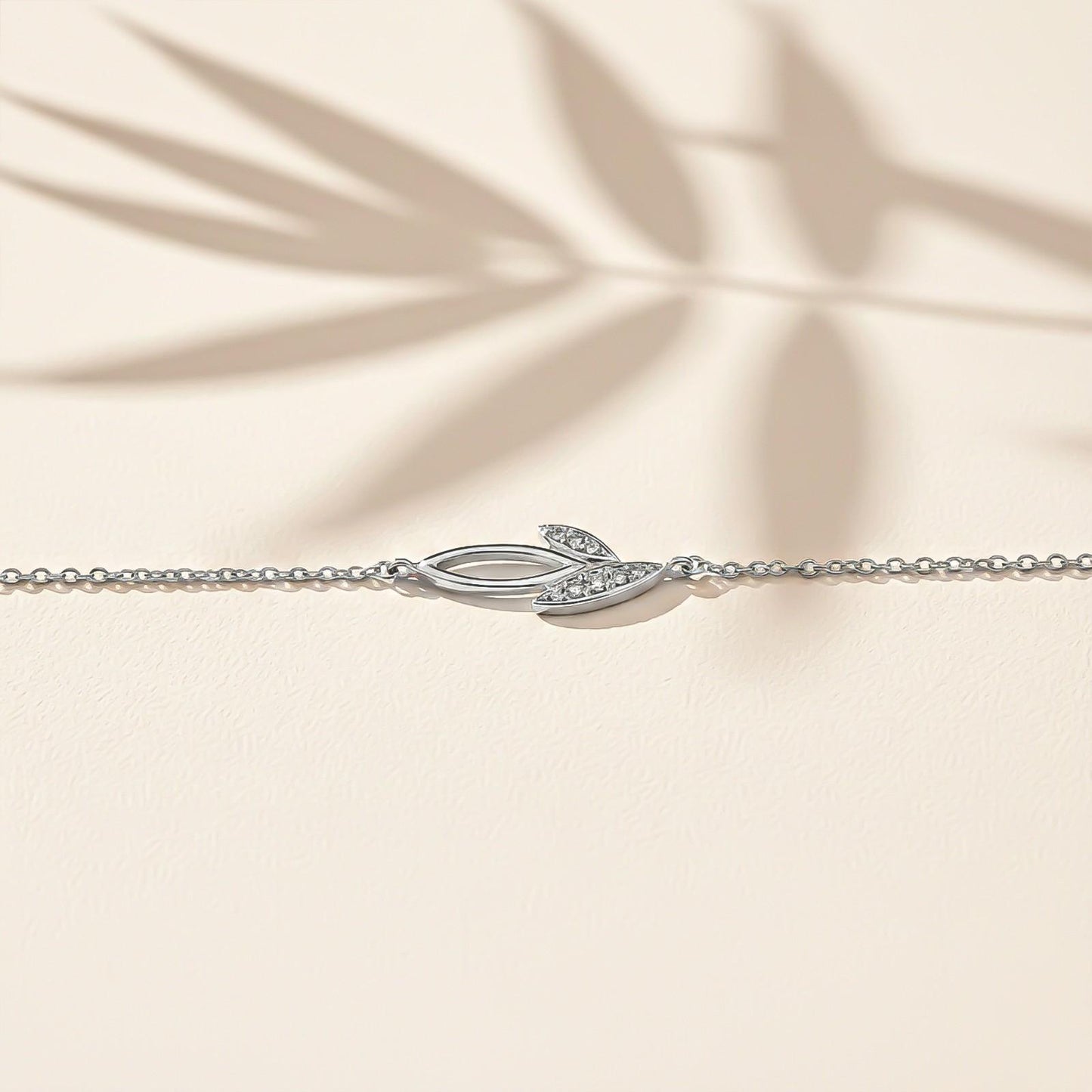 Silver Leaves Layered Anklet
