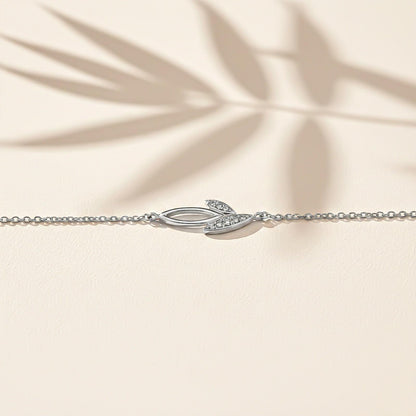 Silver Leaves Layered Anklet