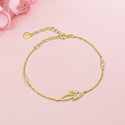 Golden Leaves Layered Anklet