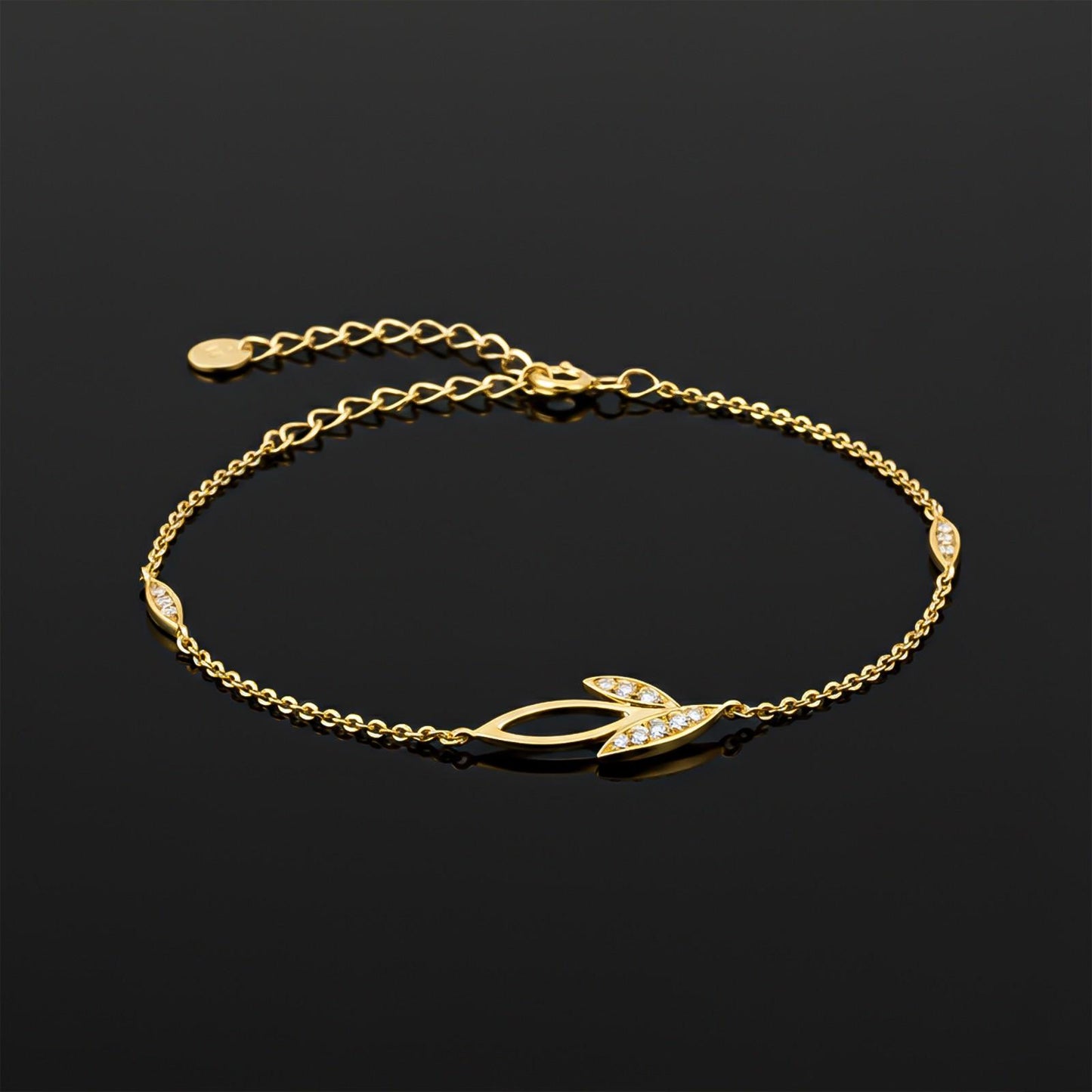 Golden Leaves Layered Anklet