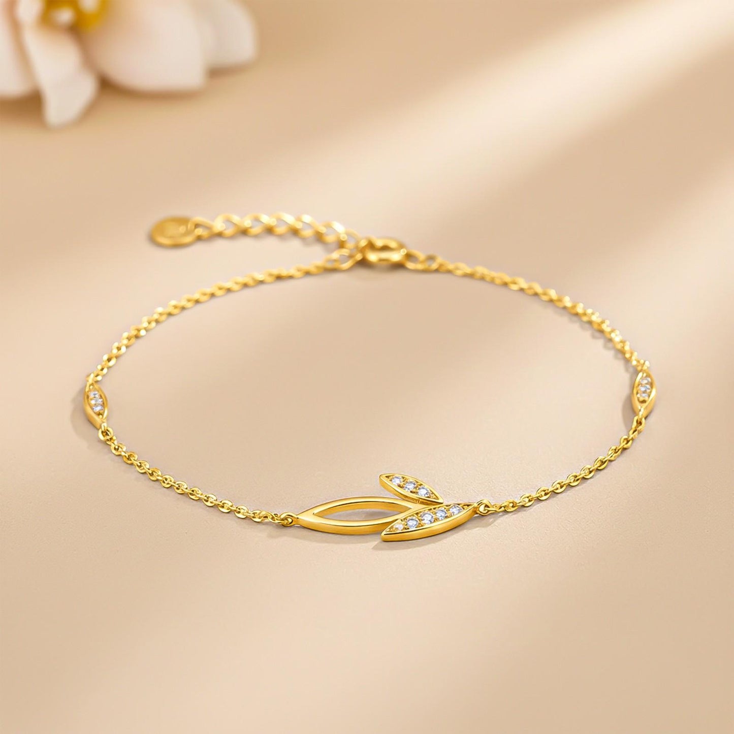 Golden Leaves Layered Anklet