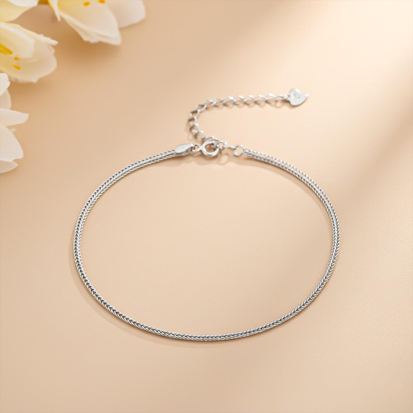 Silver Snake Chain Classic Anklet