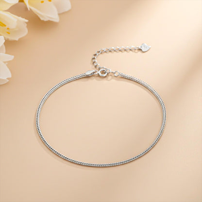 Silver Snake Chain Classic Anklet