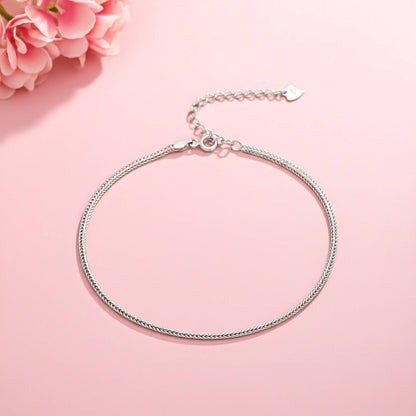 Silver Snake Chain Classic Anklet