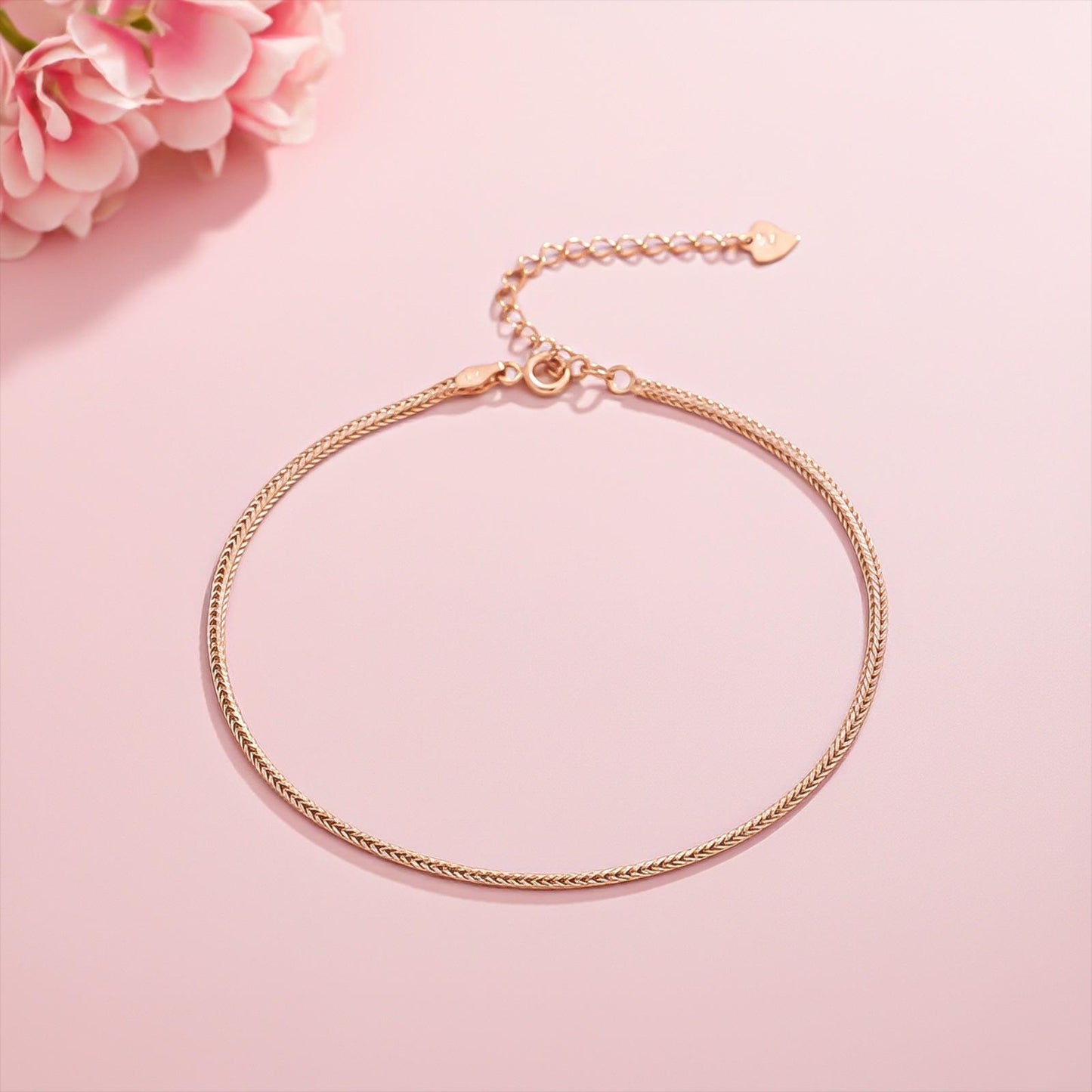 Rose Gold Snake Chain Classic Anklet
