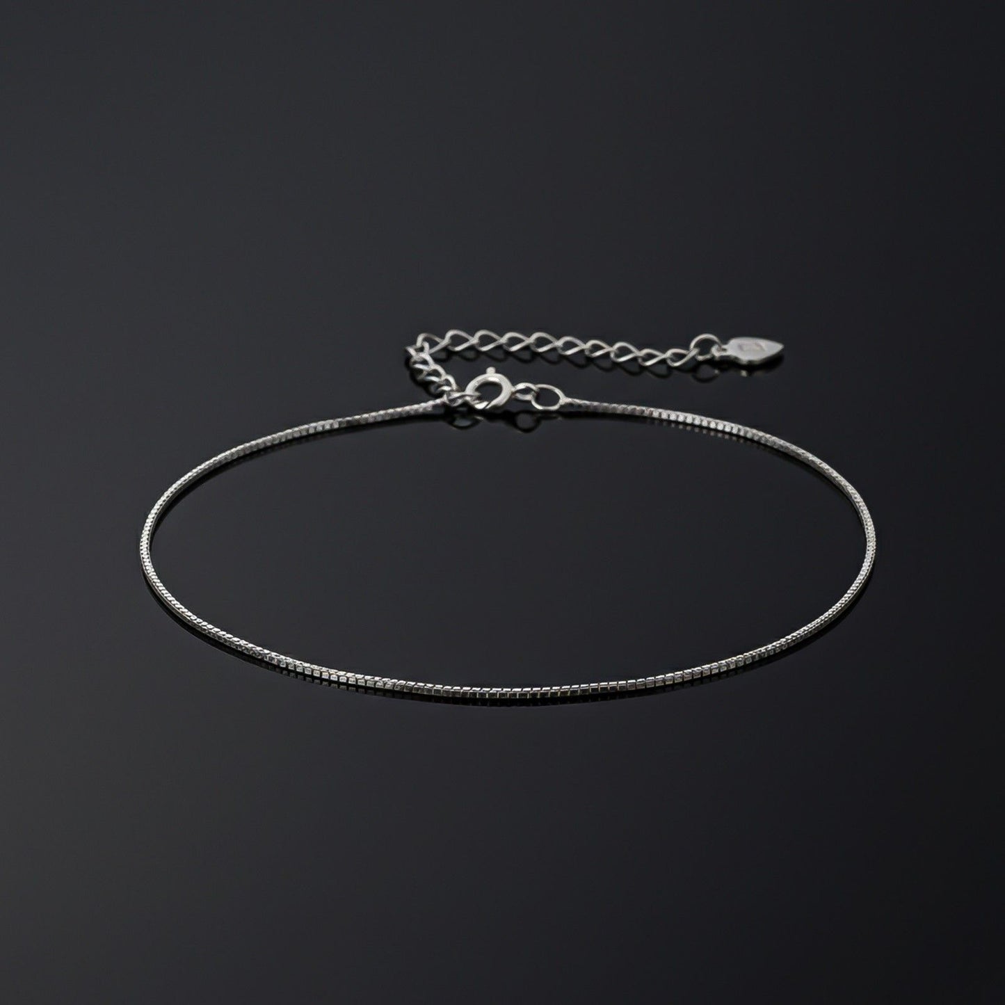 Silver Box Chain Anklet