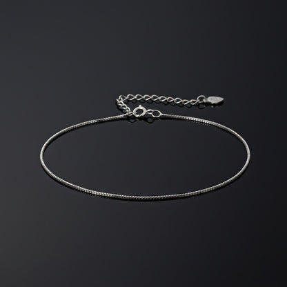Silver Box Chain Anklet